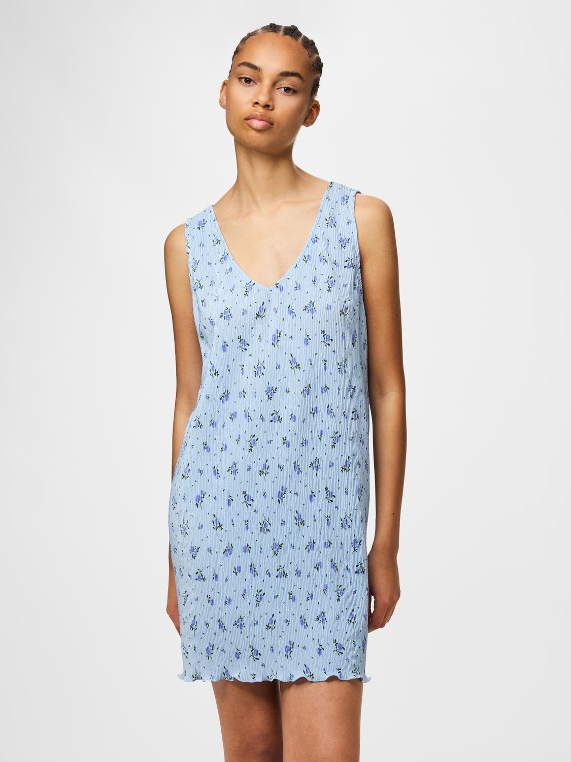 PCFLORA Short Dress - Cashmere Blue - VERO MODA & VILA Bergvik